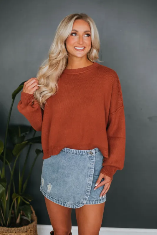 Liana Sweater - Brick sold by Wild Oak Boutique