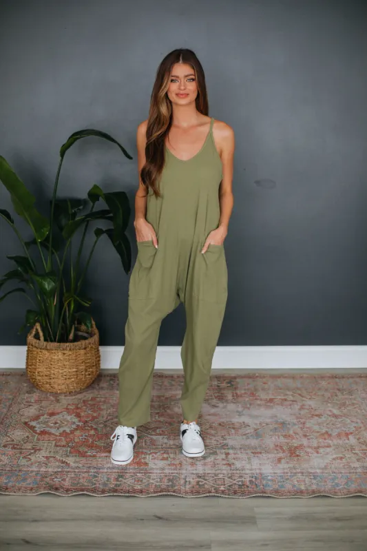 Tallow Ribbed Jumpsuit - Olive sold by Wild Oak Boutique