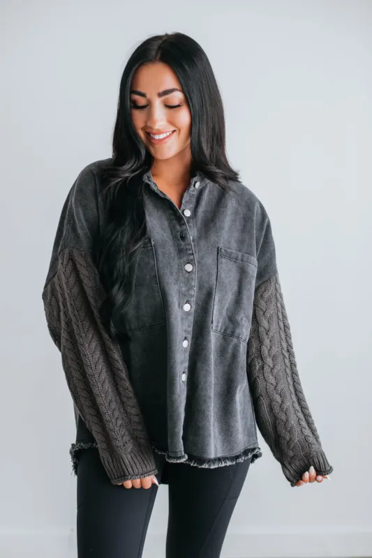 Bryant Contrast Shacket made by Wild Oak Boutique