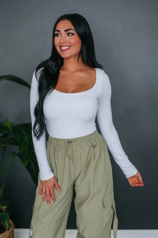 Alita Long Sleeve Bodysuit - Ivory sold by Wild Oak Boutique