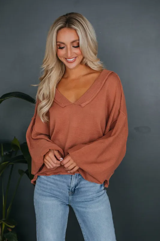 Kiena Sweater - Rosewood sold by Wild Oak Boutique