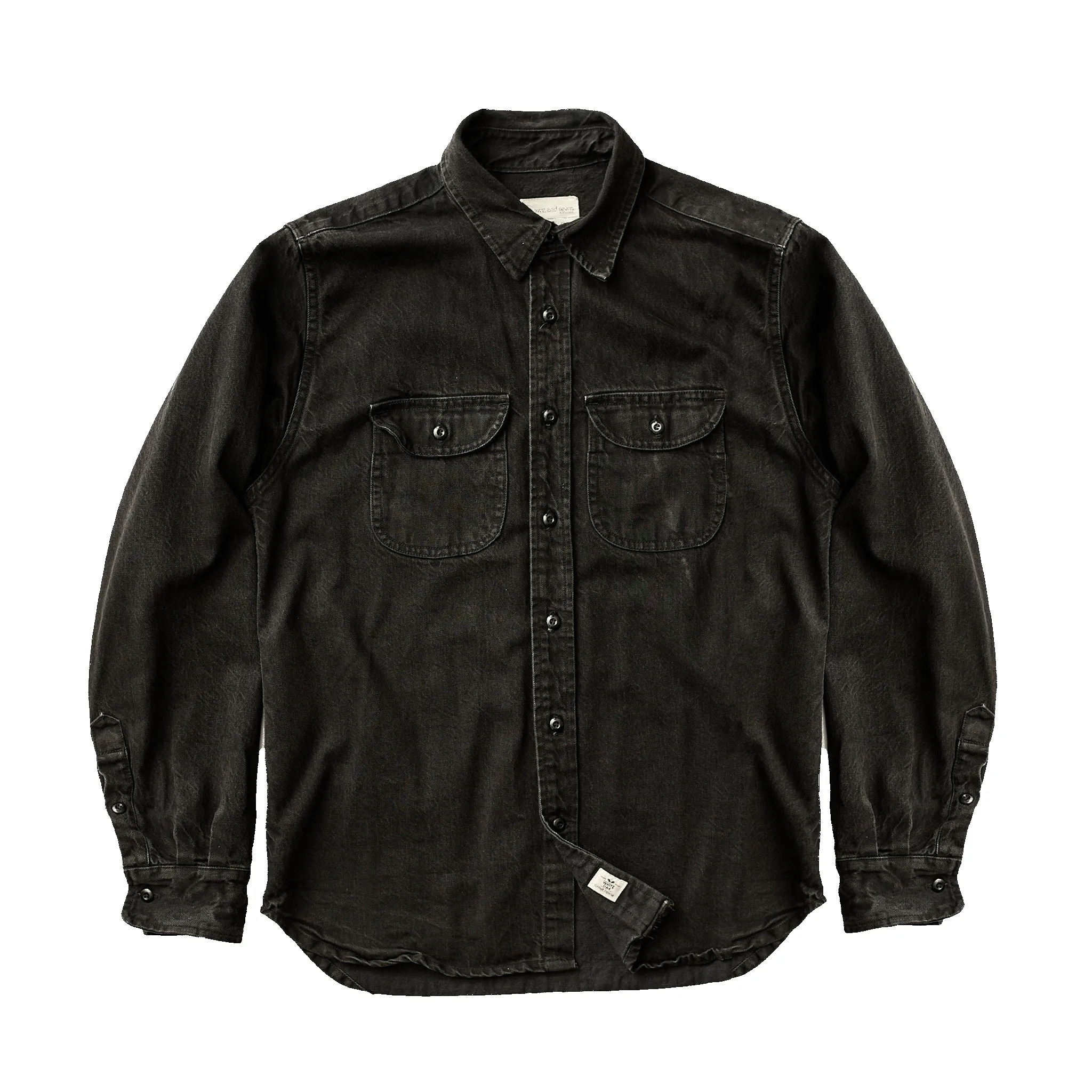 ( Blemish ) Walsh Work Shirt - 11.5oz - Cone Mills White Oak Black Denim sold by Grown & Sewn