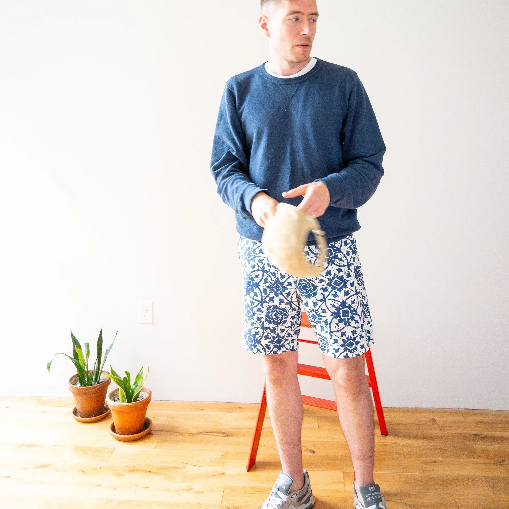 Hampton Classic Short - Batik Floral sold by Grown & Sewn