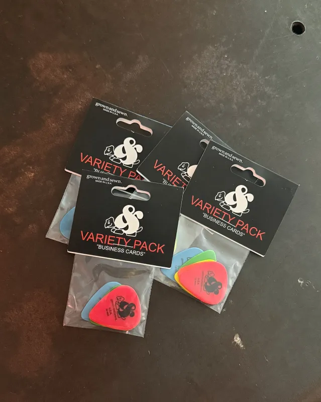 Grown and Sewn "Business Cards" Guitar Pick Variety Pack sold by Grown & Sewn