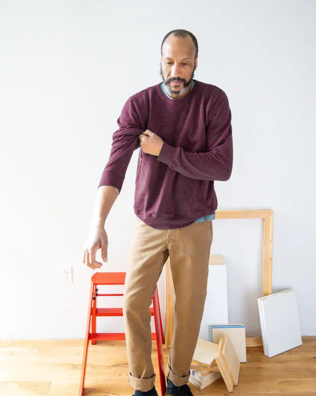 French Terry Sweatshirt - Wine sold by Grown & Sewn