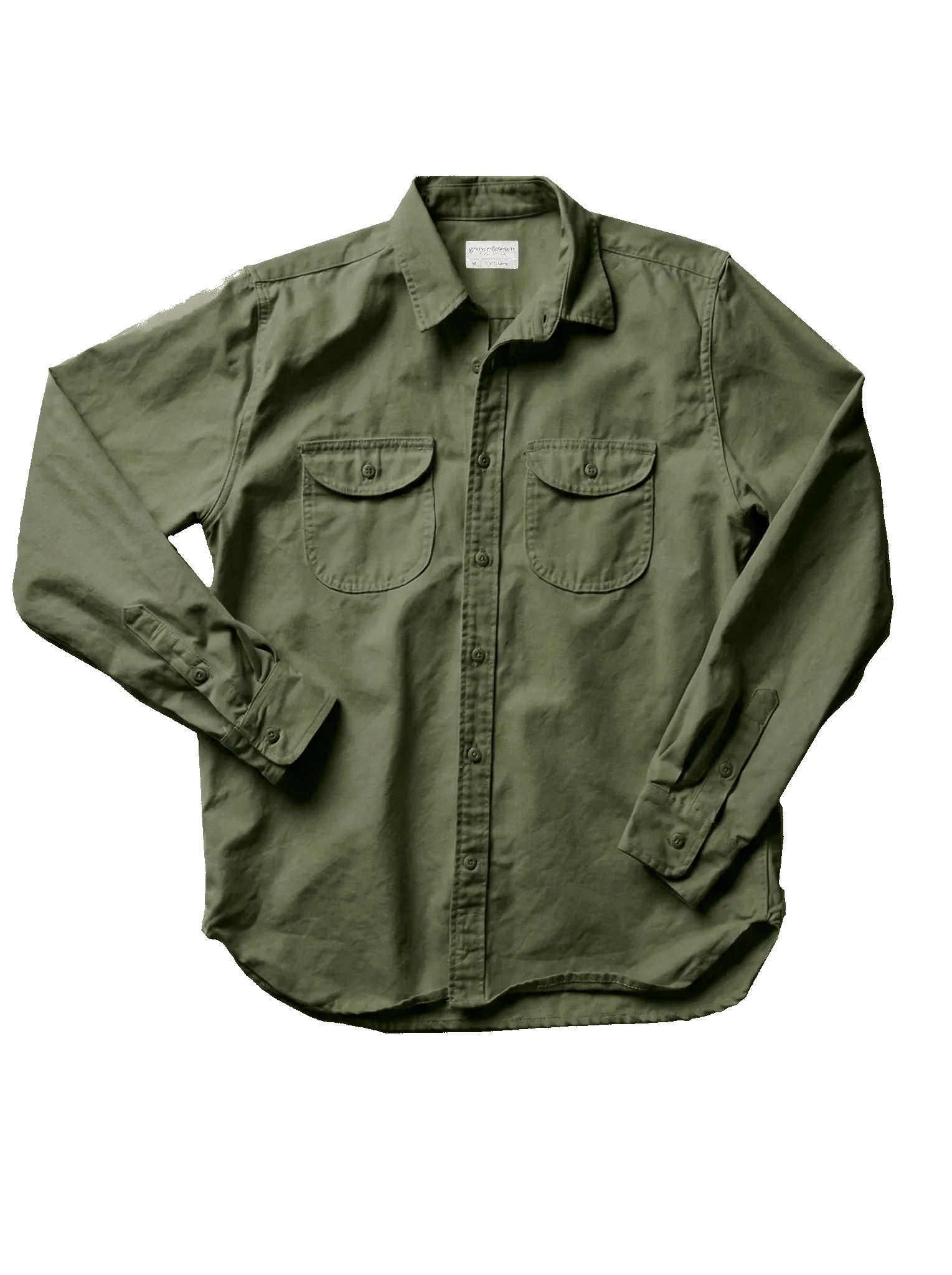 Walsh Work Shirt - 8 oz. Brushed Canvas - Army Green sold by Grown & Sewn product image thumbnail 2
