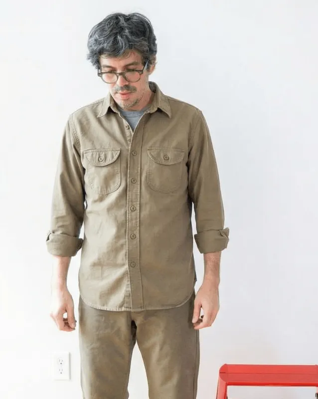 Walsh Work Shirt - 8 oz. Brushed Canvas - Khaki sold by Grown & Sewn