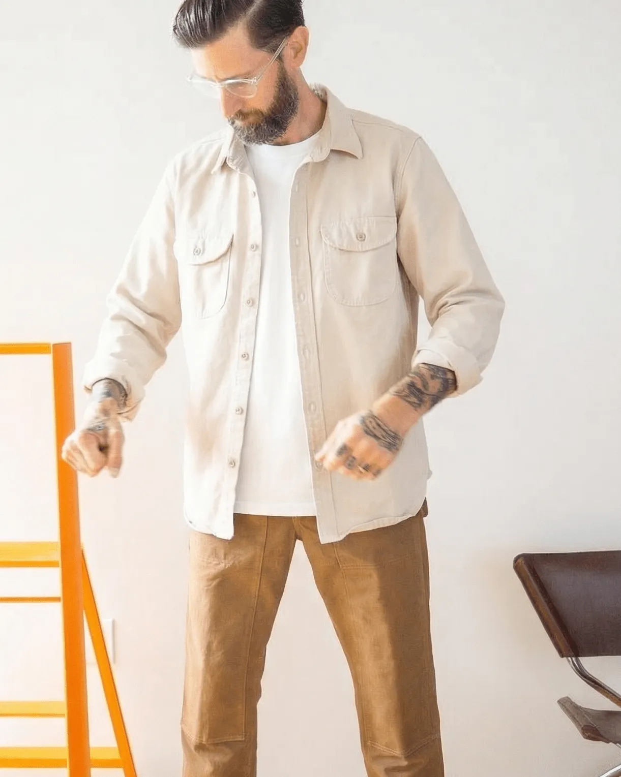Walsh Work Shirt - 8 oz. Brushed Canvas - Natural sold by Grown & Sewn