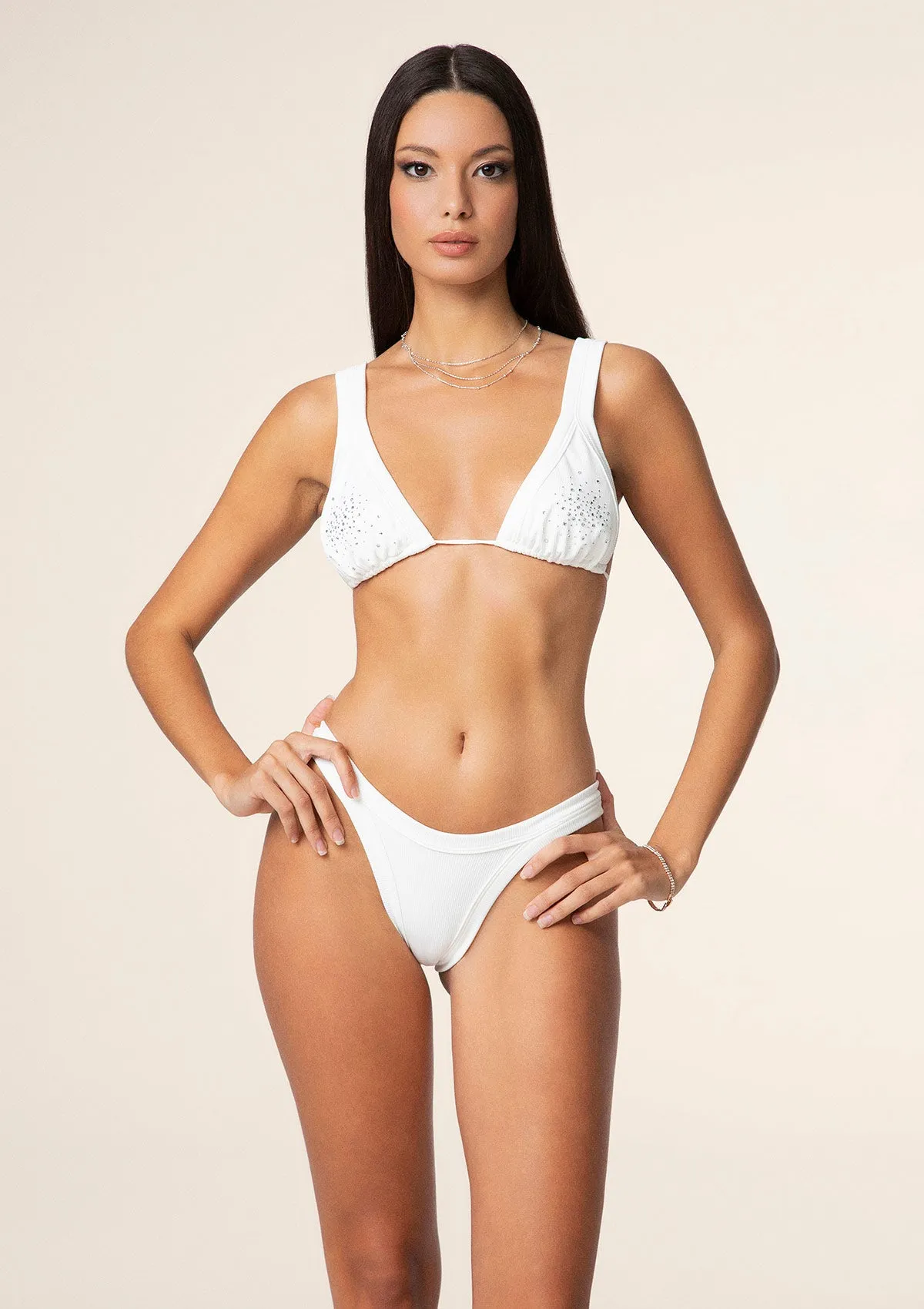 Woman bikini F**K Triangle with Slip Fixed American White 100-Wh sold by F**K Official