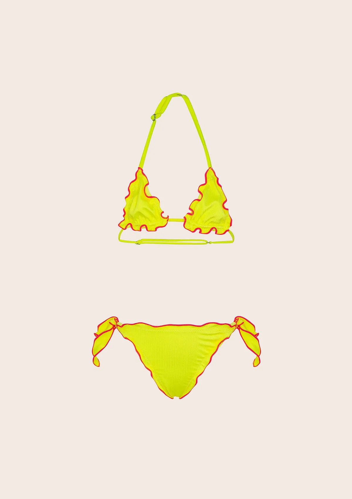 Bikini girl F**K Triangle with Slip Adjustable Fluo yellow G1M01ta-Fy sold by F**K Official