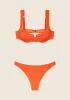 Woman bikini F**K Bra with Ferretto e Slip Fixed American Fluo orange 1142-Fo sold by F**K Official