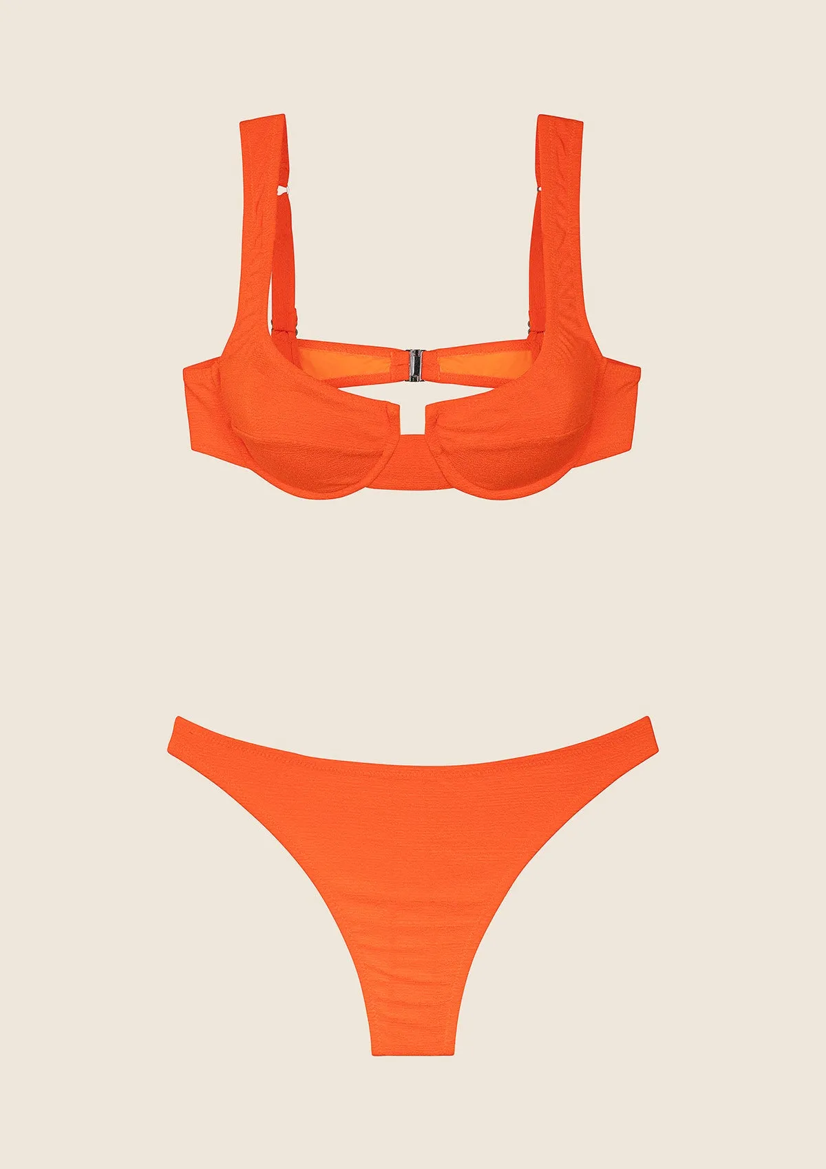 Woman bikini F**K Bra with Ferretto e Slip Fixed American Fluo orange 1142-Fo sold by F**K Official product image thumbnail 4