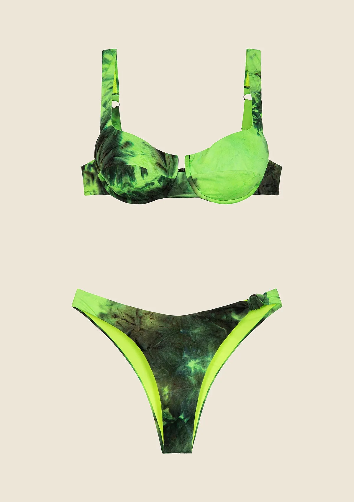 Woman bikini F**K Bra with Ferretto e Slip Fixed American Fluo Yellow 0504-Fy sold by F**K Official product image thumbnail 4