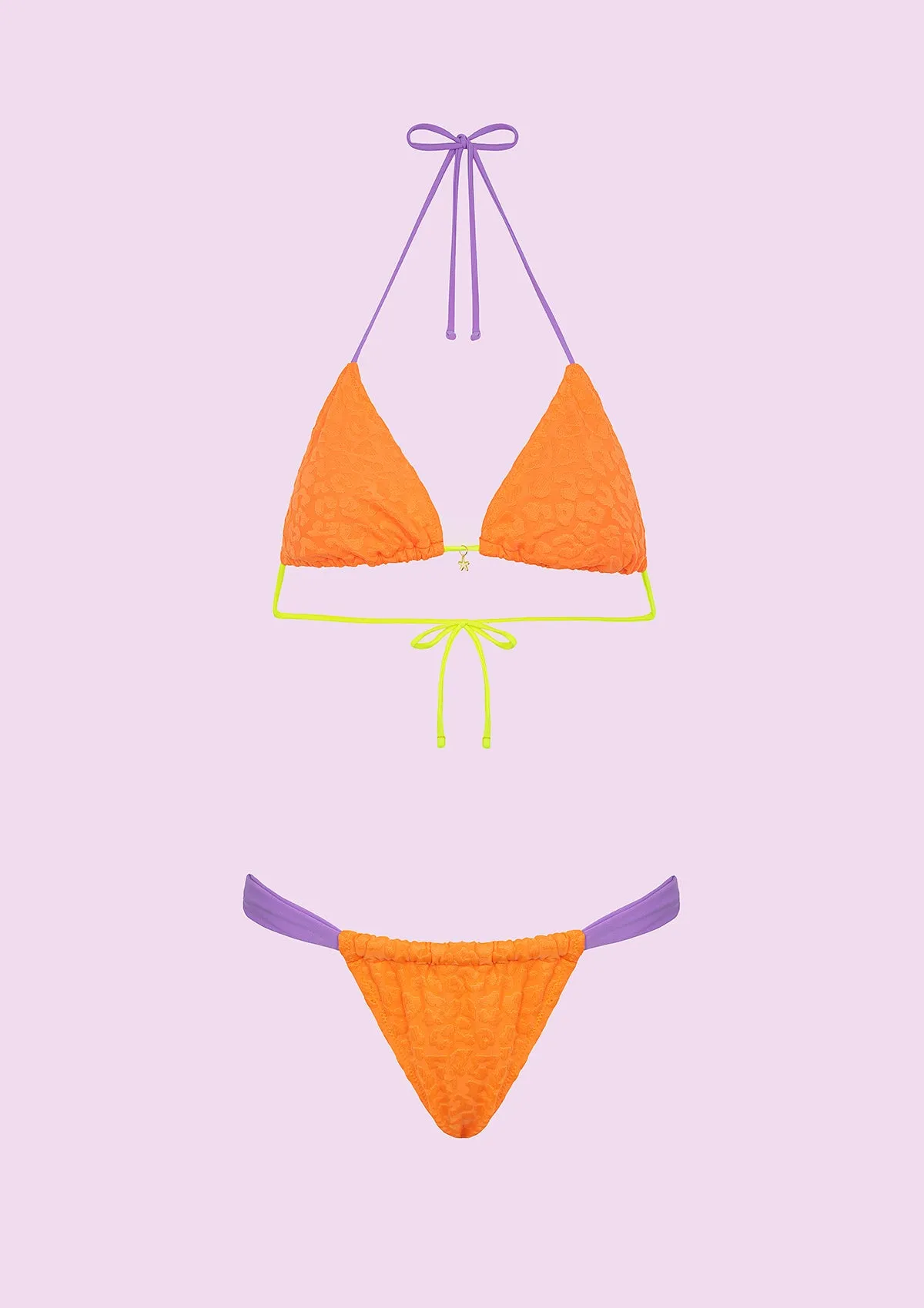 Woman bikini F**K Triangle with Slip Fixed orange Fluo SWC001-Fo sold by F**K Official product image thumbnail 3