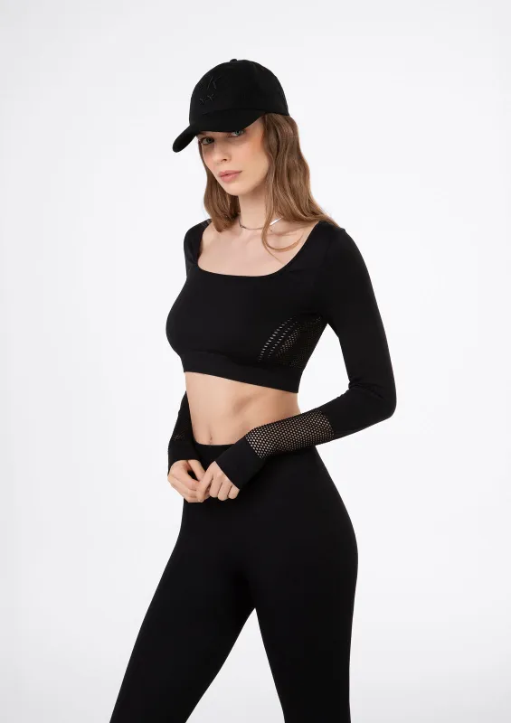 Seamless long sleeve crop t-shirt sold by F**K Official