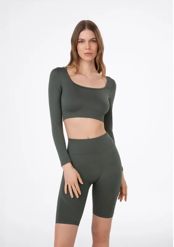 Seamless long sleeve crop t-shirt sold by F**K Official