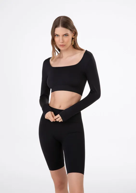 Seamless long sleeve crop t-shirt sold by F**K Official