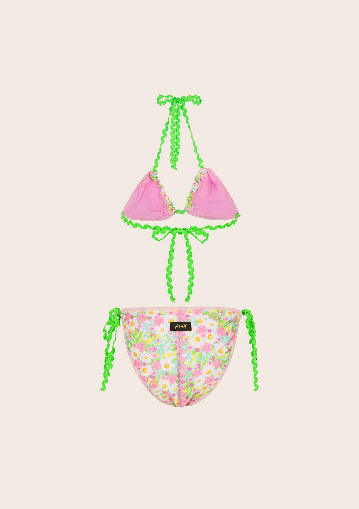 Bikini Bambina F**K Triangolo con Slip Regolabile Fantasia G1I17TA-X76 sold by F**K Official product image thumbnail 2