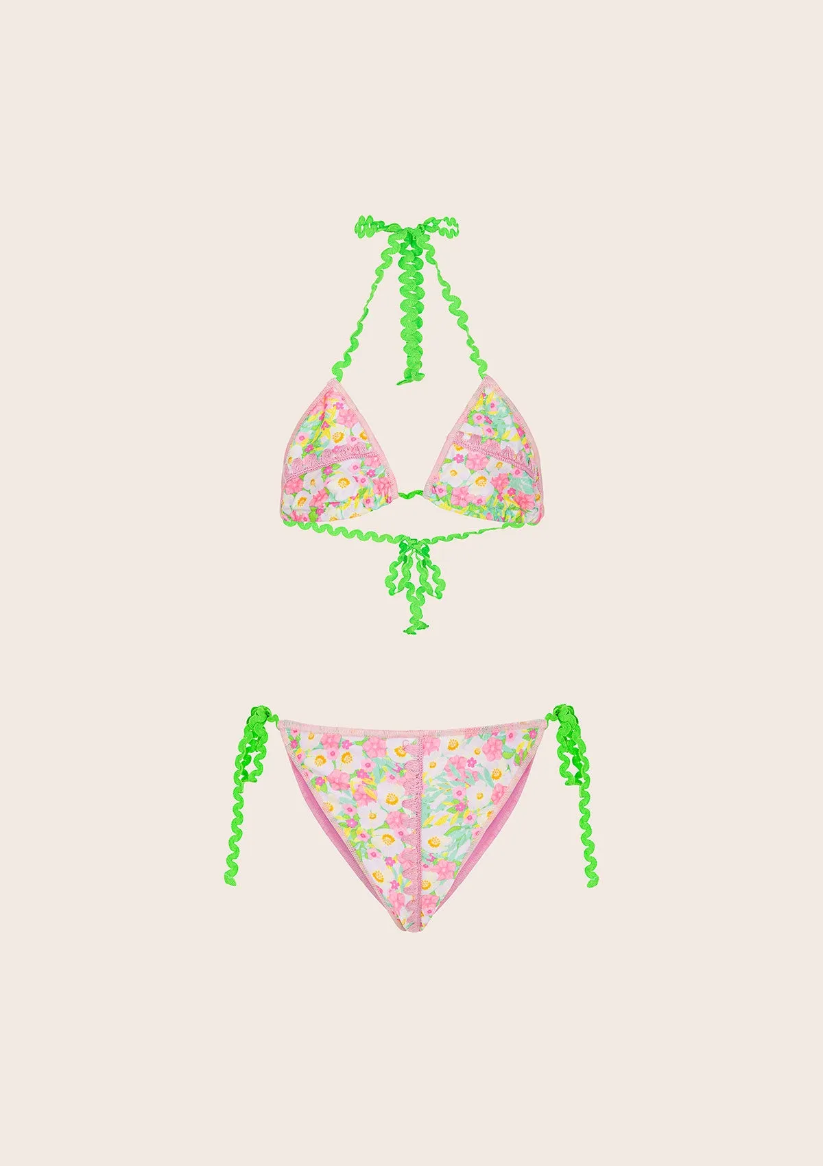 Bikini Bambina F**K Triangolo con Slip Regolabile Fantasia G1I17TA-X76 sold by F**K Official