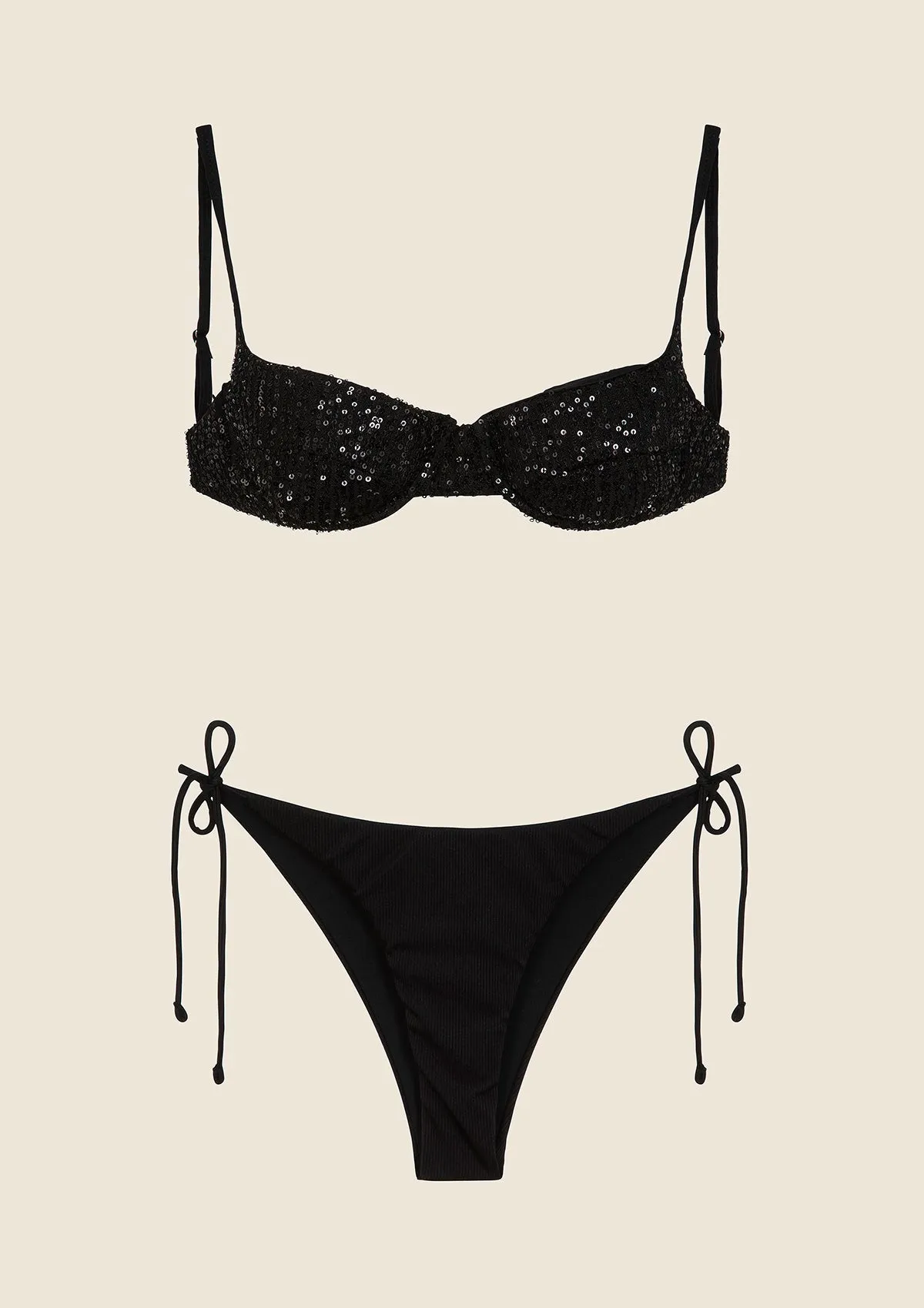 Bikini Donna F**K Reggiseno con Ferretto e Slip Americano Fisso Nero 0431-BK sold by F**K Official product image thumbnail 3