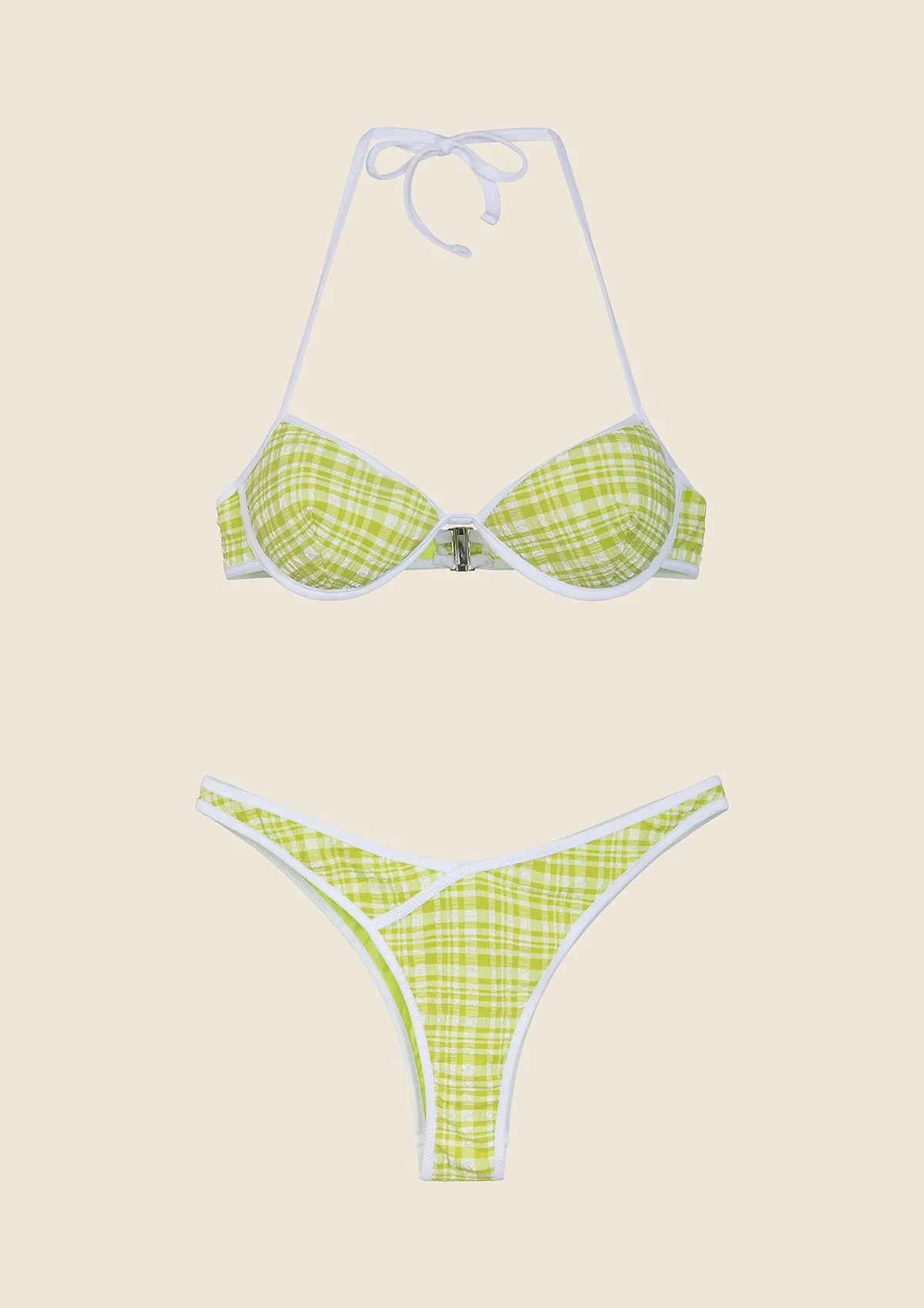 Bikini Donna F**K Reggiseno con Ferretto e Slip Americano Fisso Verde 0601-GN sold by F**K Official product image thumbnail 3