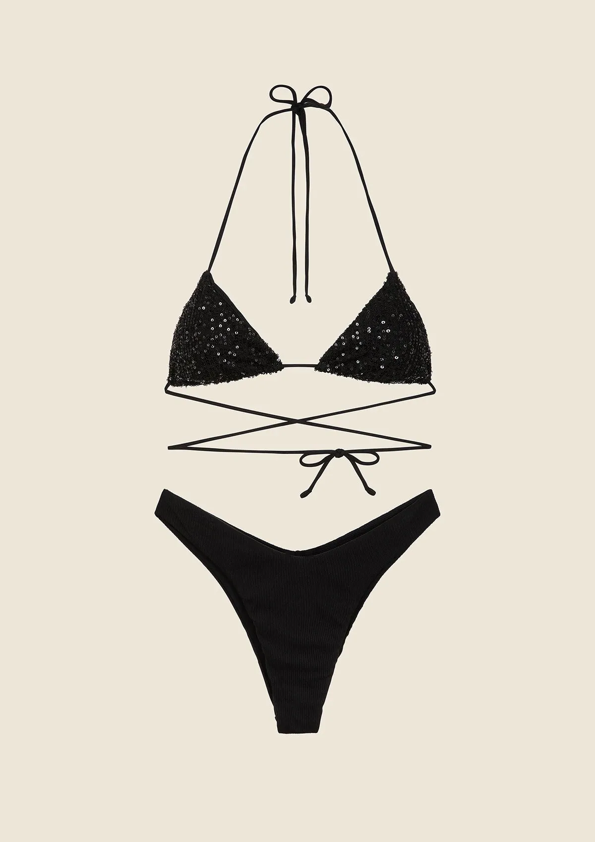 Bikini Donna F**K Triangolo con Slip Americano Fisso Nero 0430-BK sold by F**K Official product image thumbnail 4