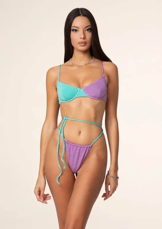 Bikini Donna F**K Reggiseno con Ferretto e Slip Brasiliano Regolabile Lilla 0932-LC sold by F**K Official