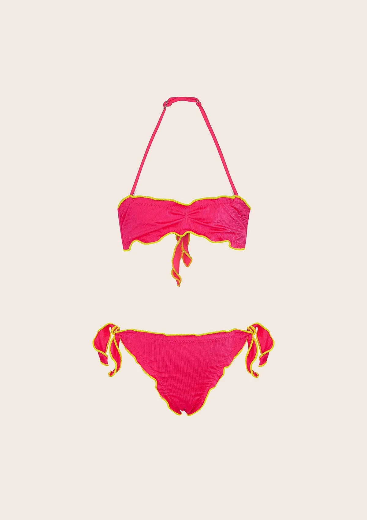 Bikini Bambina F**K Fascia con Slip Regolabile Fucsia Fluo G1M02BA-FF sold by F**K Official