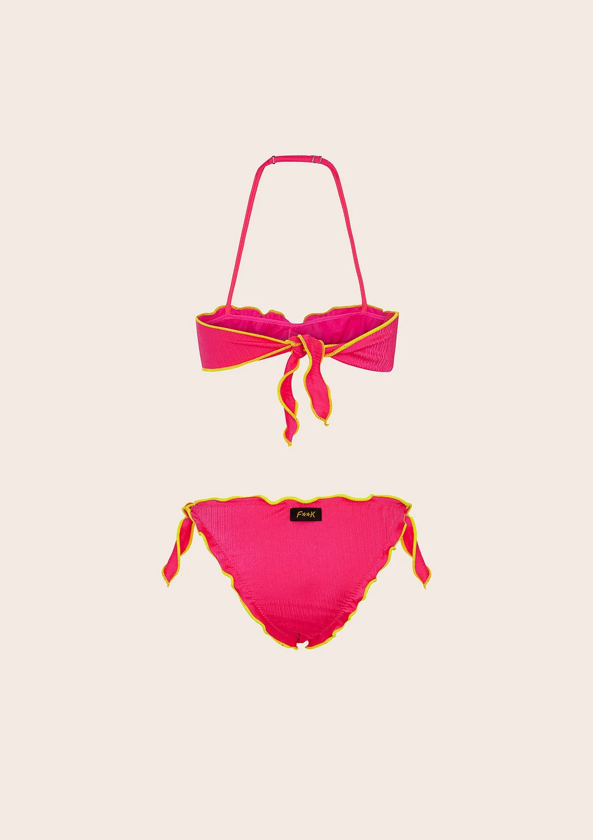 Bikini Bambina F**K Fascia con Slip Regolabile Fucsia Fluo G1M02BA-FF sold by F**K Official product image thumbnail 2