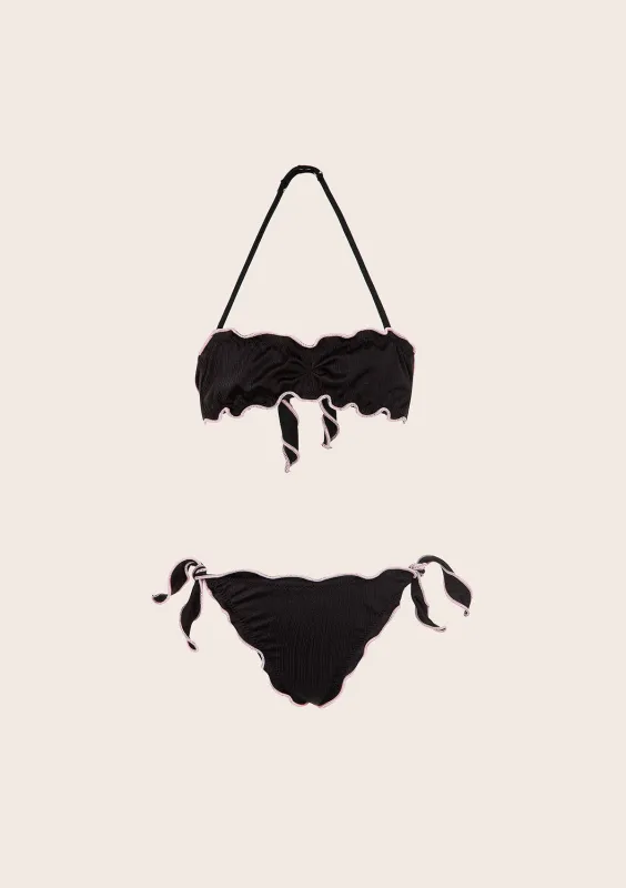 Bikini Bambina F**K Fascia con Slip Regolabile Nero G1M02BA-BK sold by F**K Official