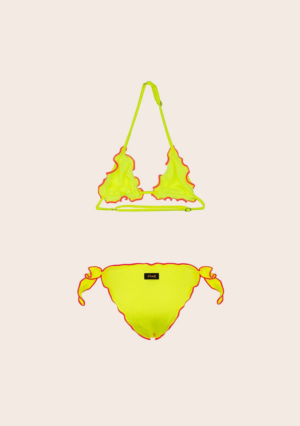 Bikini Bambina F**K Triangolo con Slip Regolabile Giallo Fluo G1M01TA-FY sold by F**K Official product image thumbnail 2