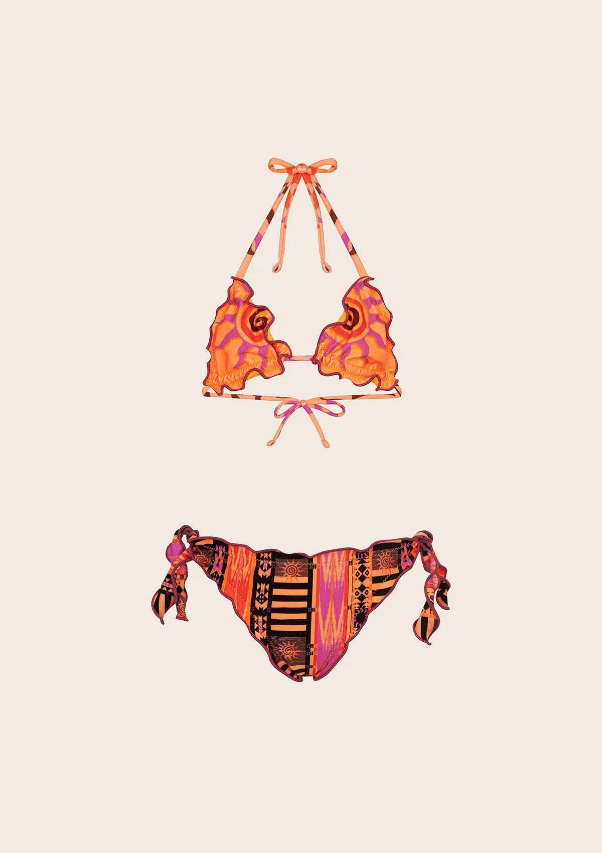 Bikini Bambina F**K Triangolo con Slip Regolabile Fantasia G1F05TA-X45 sold by F**K Official