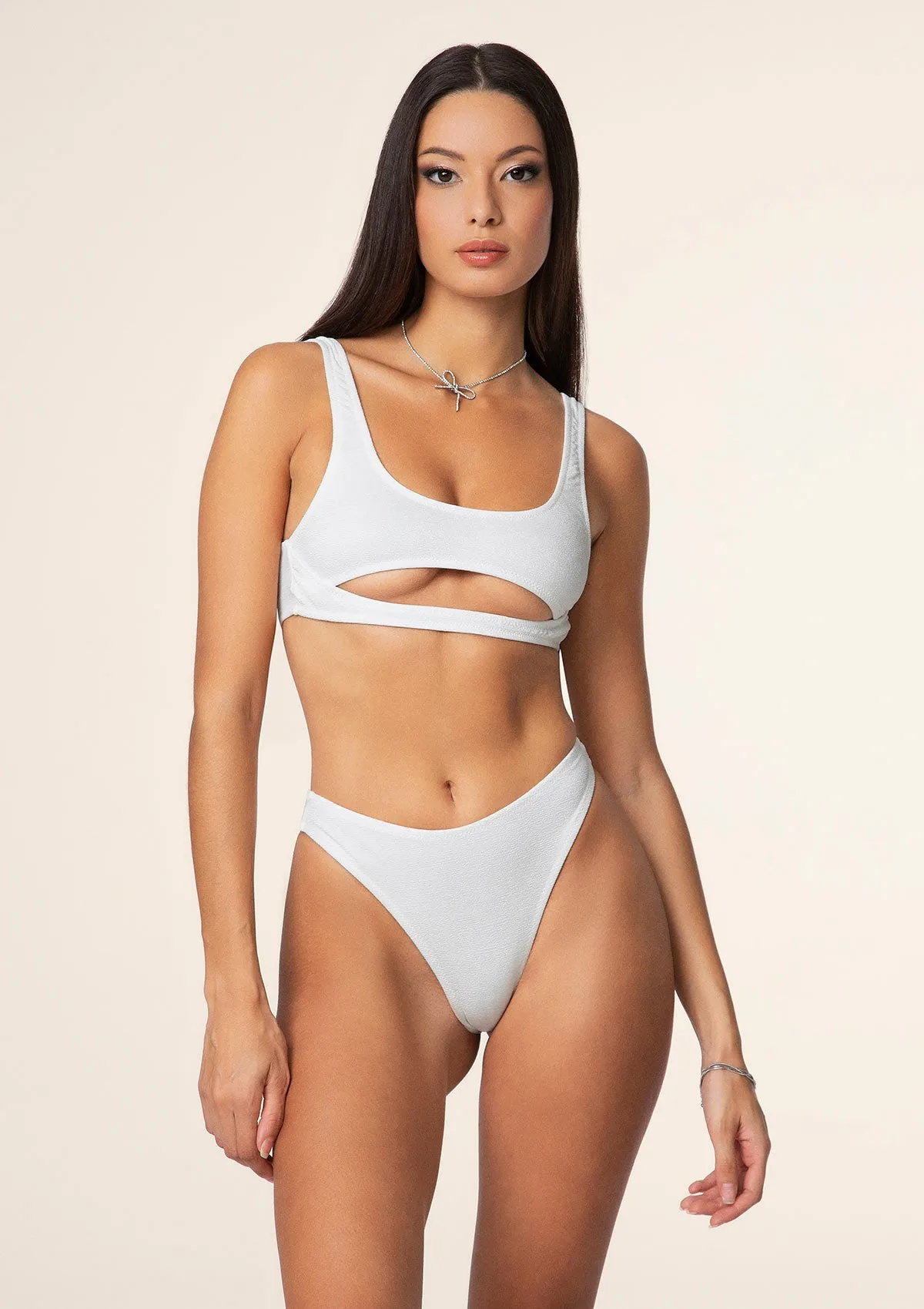 Bikini Donna F**K Top con Slip Vita Alta Bianco 1144-WH sold by F**K Official