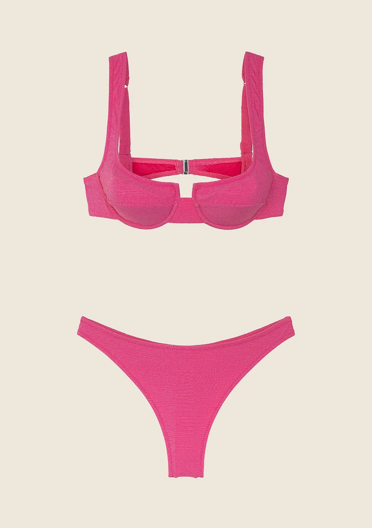 Bikini Donna F**K Reggiseno con Ferretto e Slip Americano Fisso Fucsia 1142-FX sold by F**K Official product image thumbnail 3