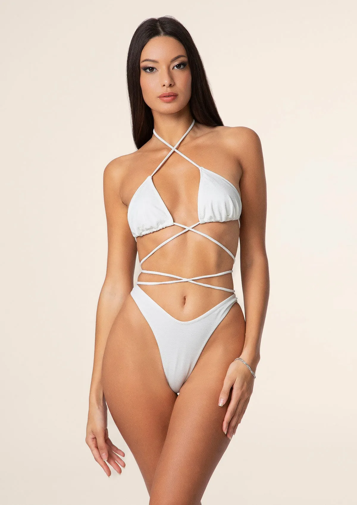 Bikini Donna F**K Triangolo con Slip Americano Fisso Bianco 1141-WH sold by F**K Official