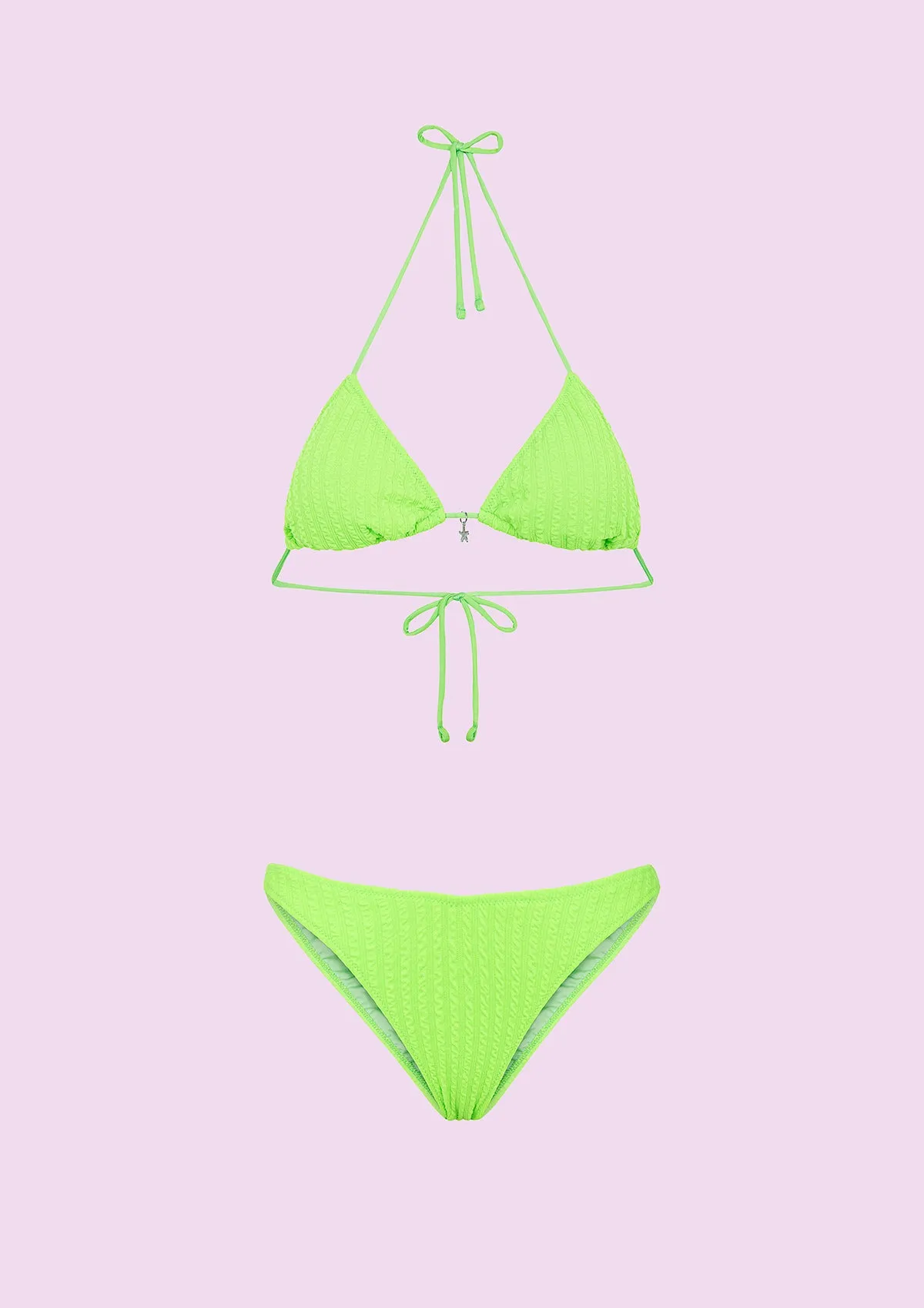 Woman bikini F**K Triangle with Slip Fixed American Fluo Green Swc010-FG sold by F**K Official product image thumbnail 3