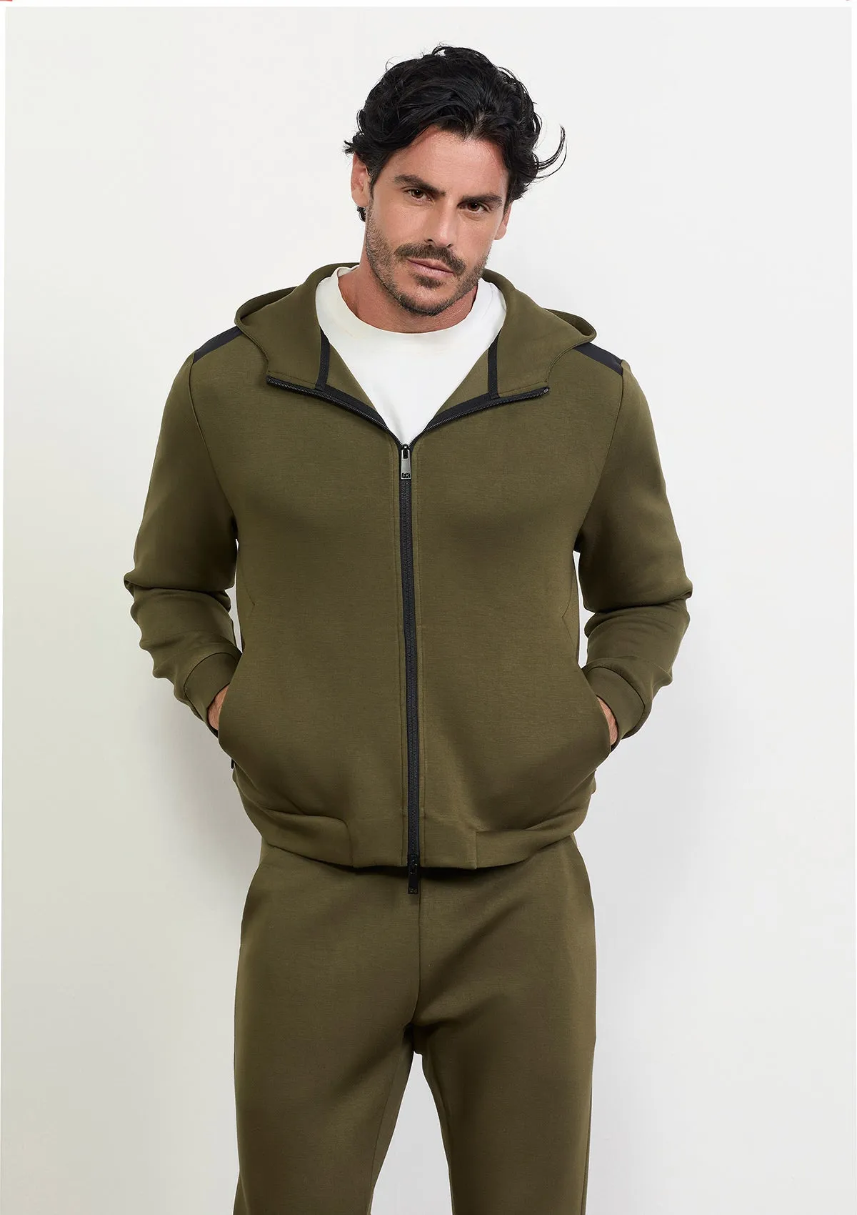Men's full zip hooded sweatshirt F**K Military green M3100-Mg sold by F**K Official