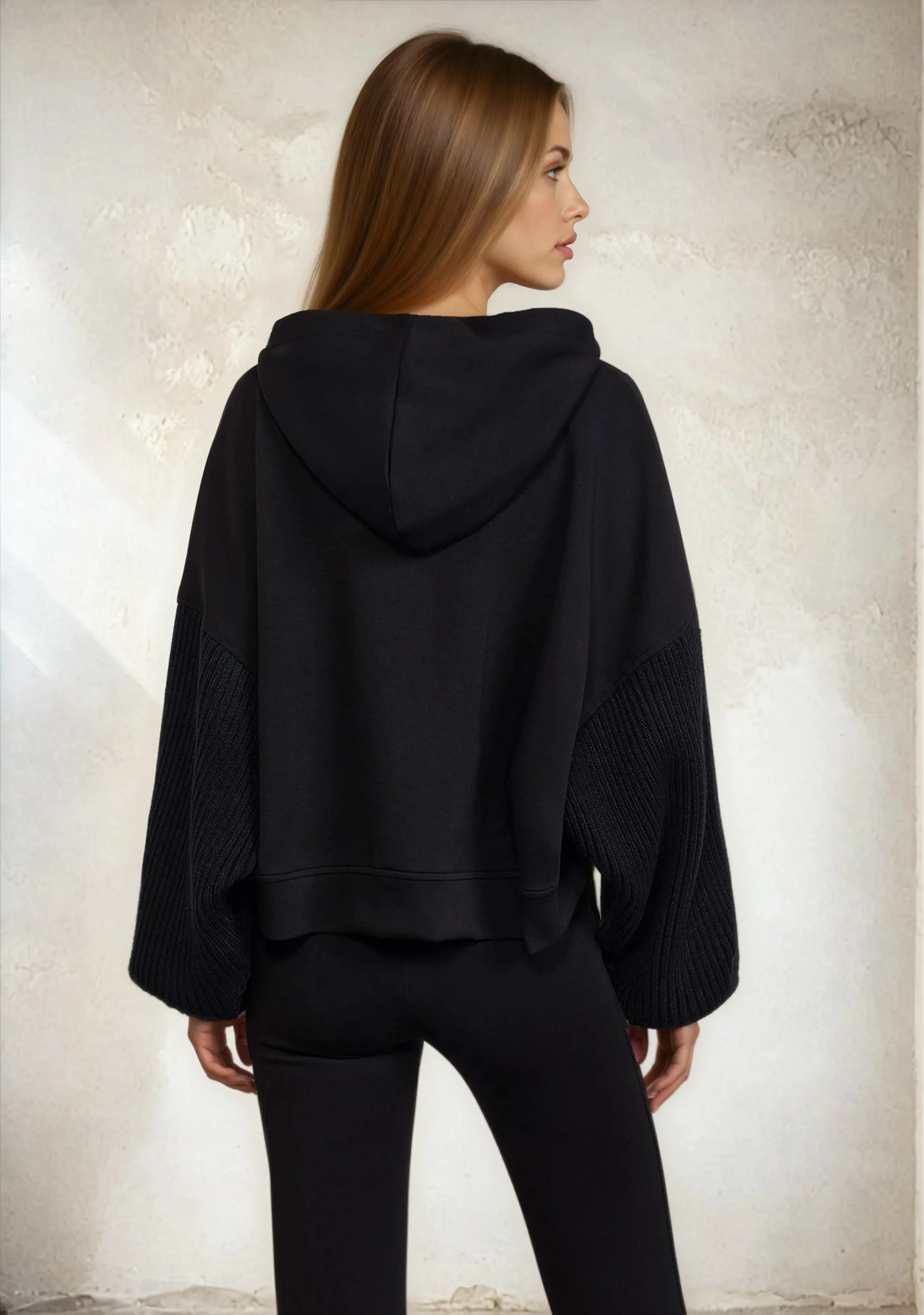 Woman hooded sweatshirt F**K Black W0302-BK sold by F**K Official product image thumbnail 2