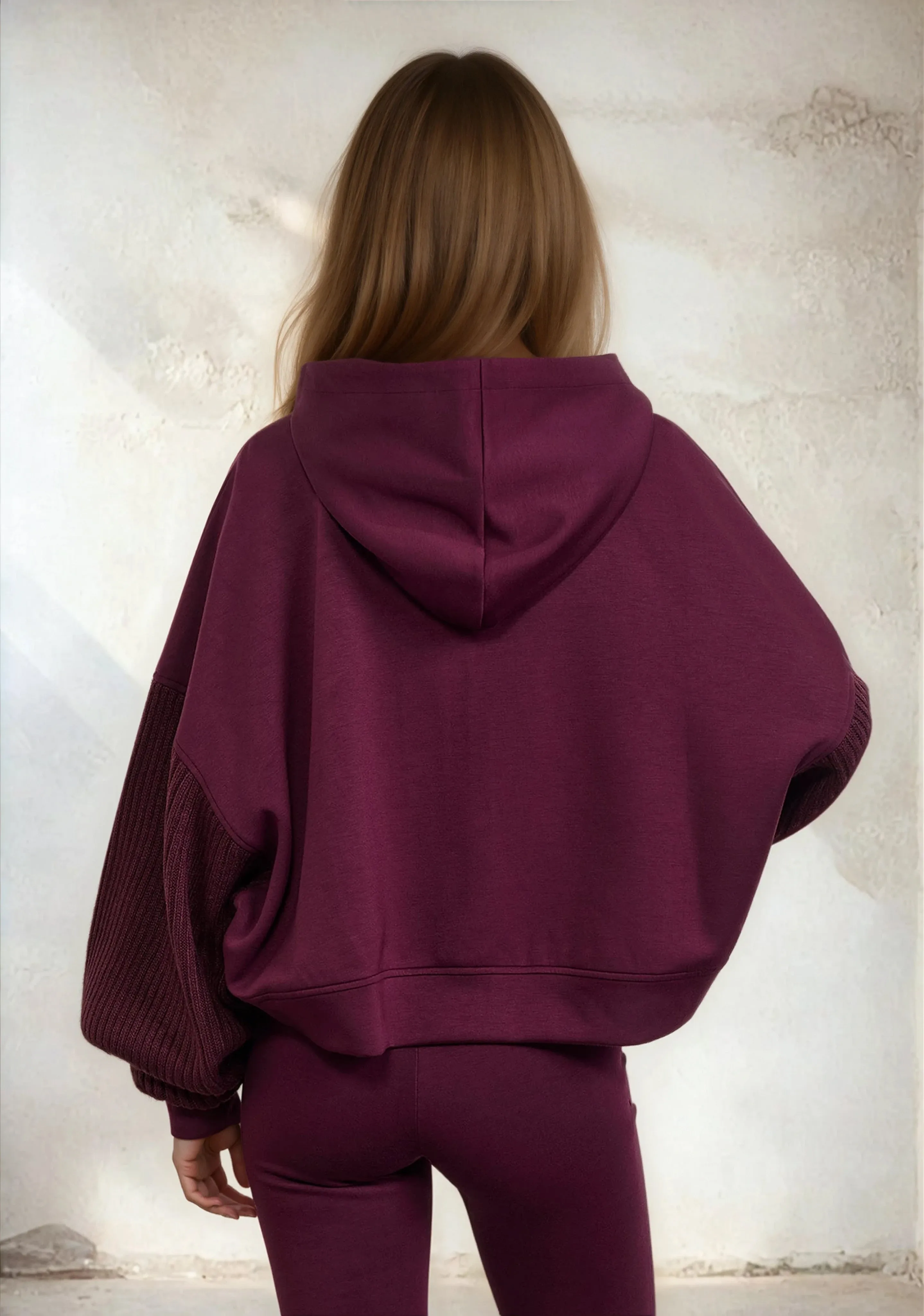 Woman hooded sweatshirt F**K Bordeaux W0302-BD sold by F**K Official product image thumbnail 2