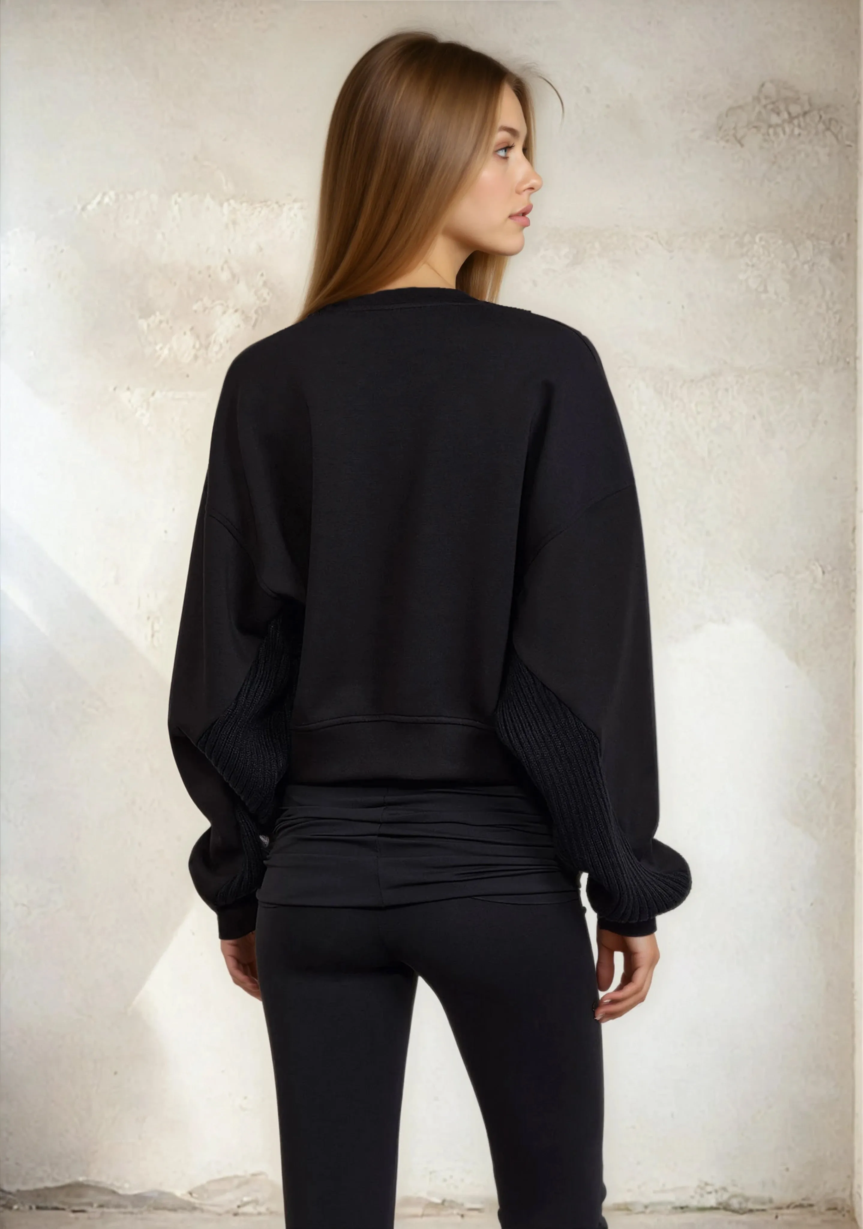 Women's crop sweatshirt F**K Black W0305-BK sold by F**K Official product image thumbnail 2