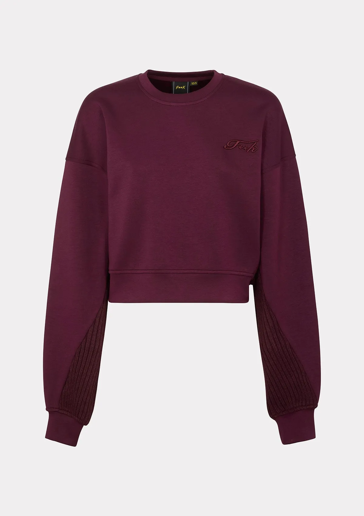Women's crop sweatshirt F**K Bordeaux W0305-BD sold by F**K Official product image thumbnail 3