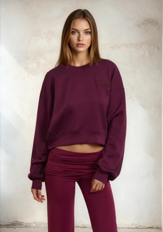Women's crop sweatshirt F**K Bordeaux W0305-BD sold by F**K Official