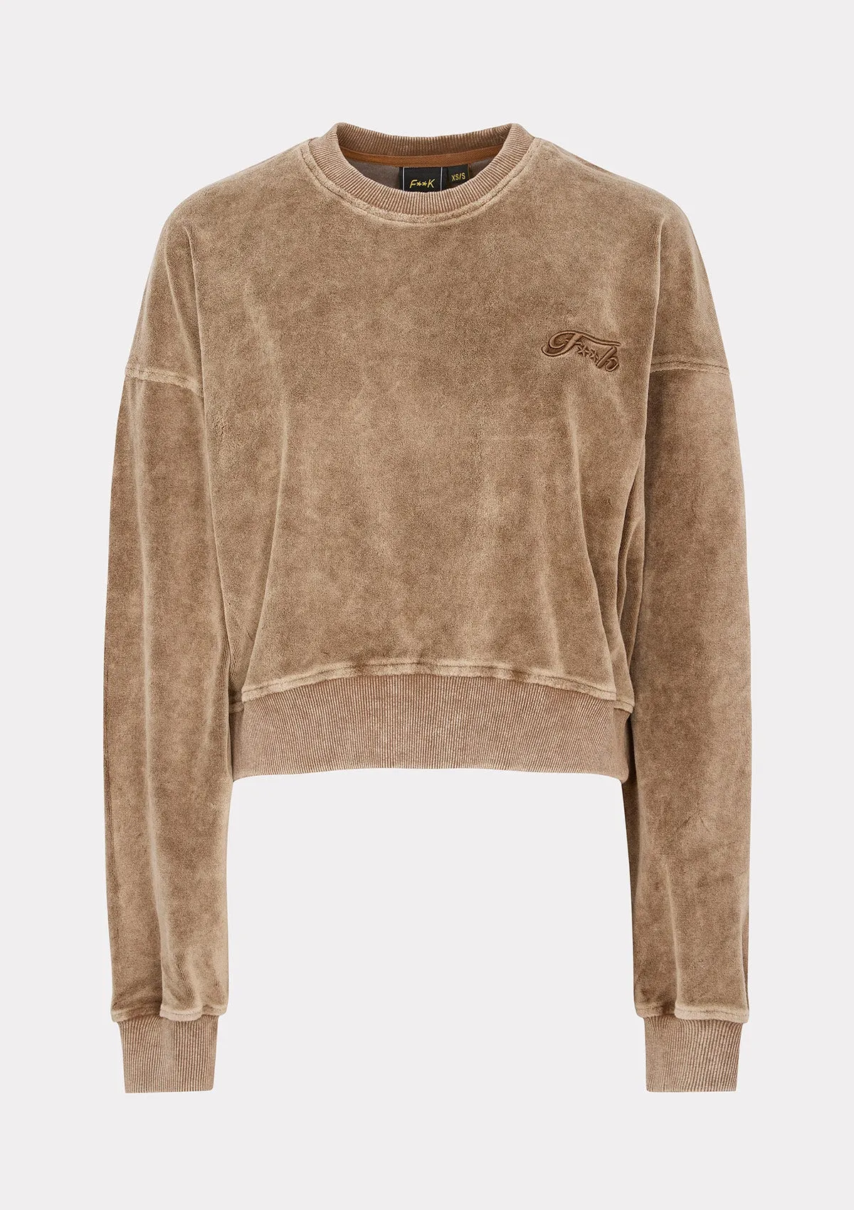 Women's crop sweatshirt F**K Light Brown W0406-LB sold by F**K Official product image thumbnail 2