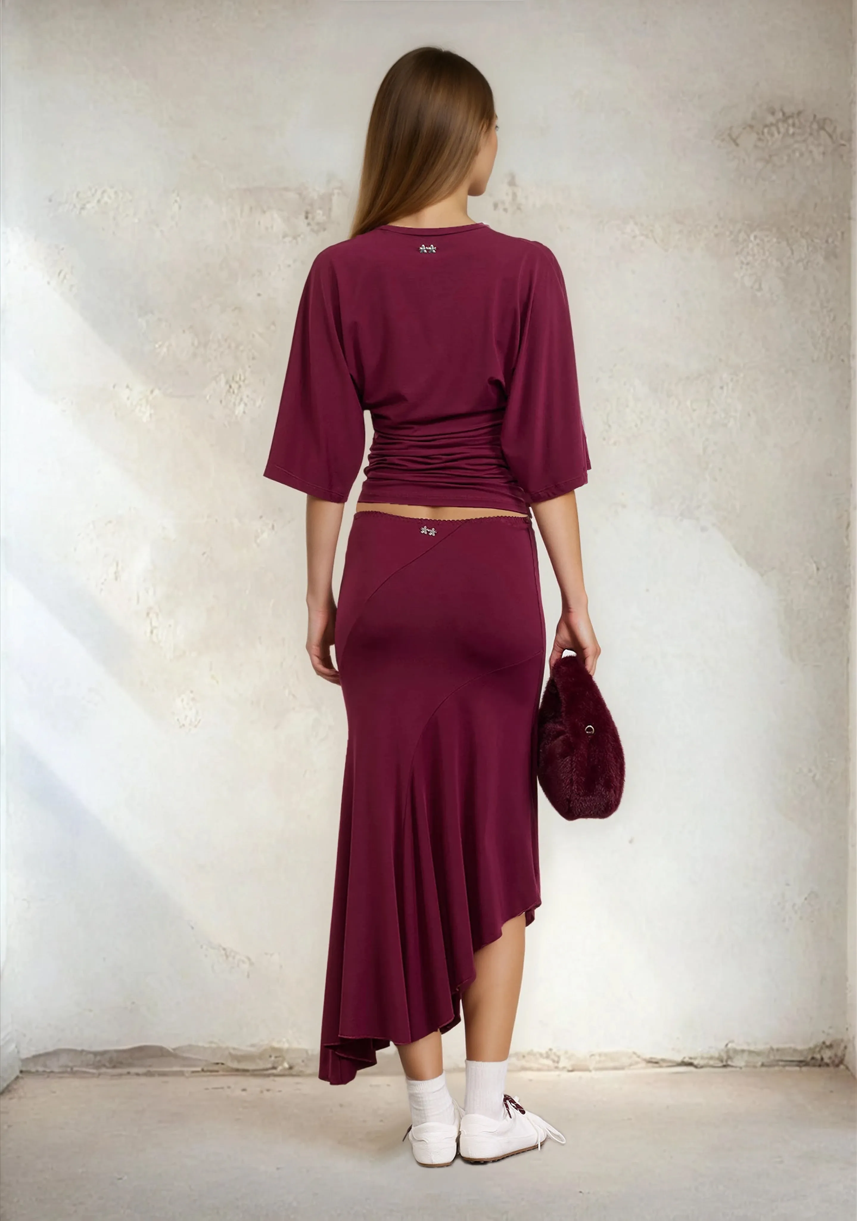 Midi Woman Skirt F**K Bordeaux W0610-BD sold by F**K Official product image thumbnail 3