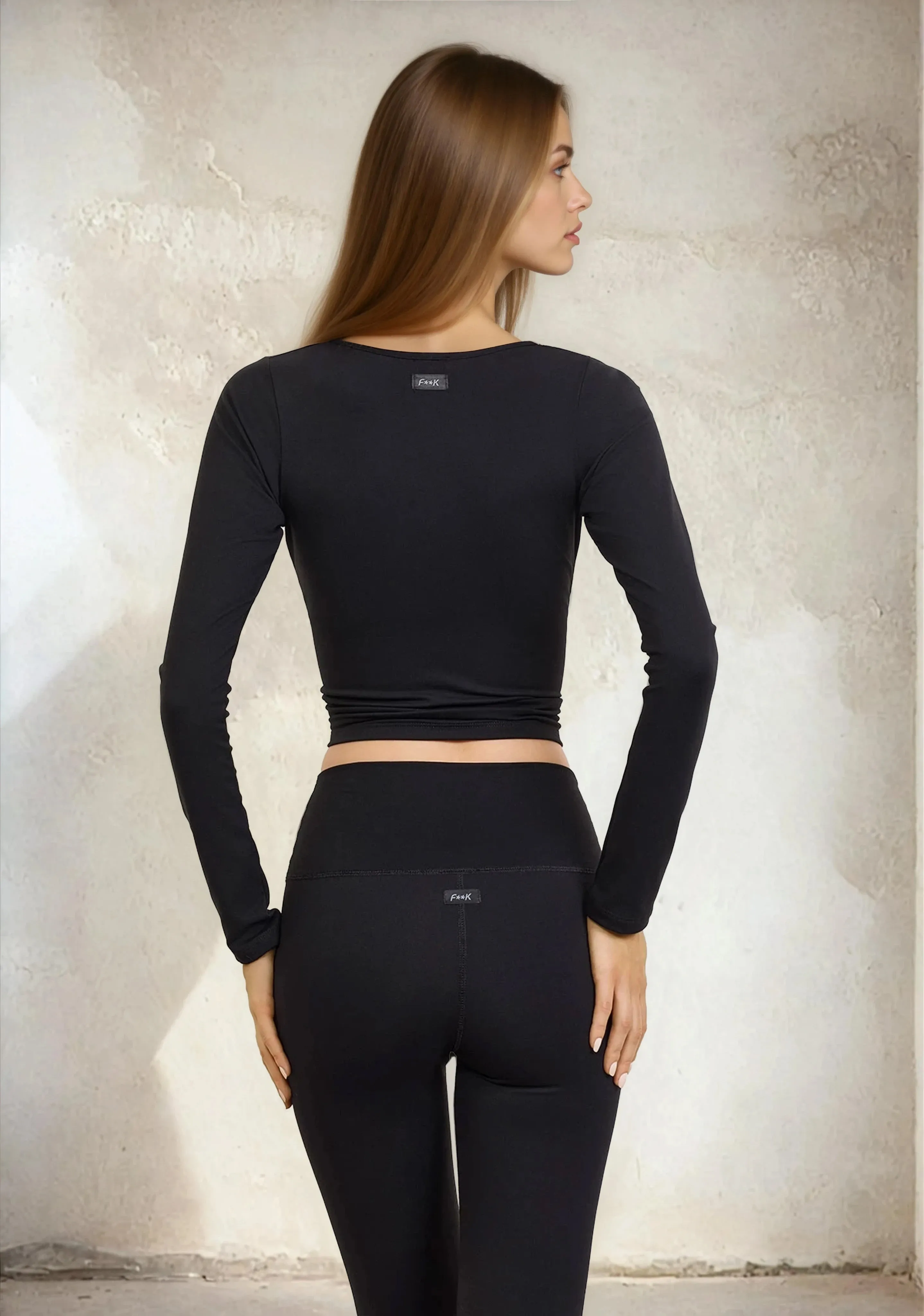 Woman long sleeve top F**K Black W0504-BK sold by F**K Official product image thumbnail 2