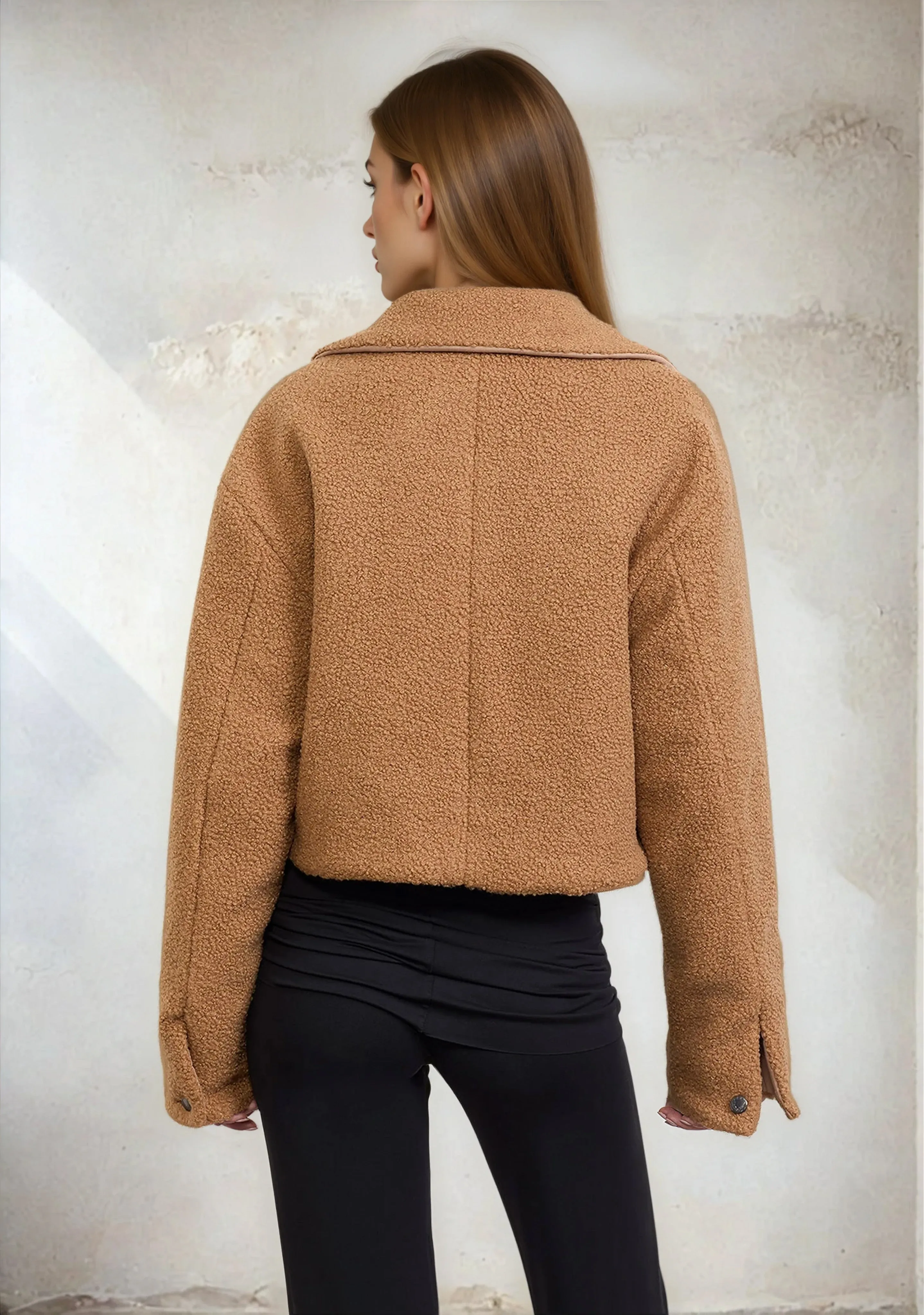 Teddy woman jacket F**K Beige W0105-BG sold by F**K Official product image thumbnail 3