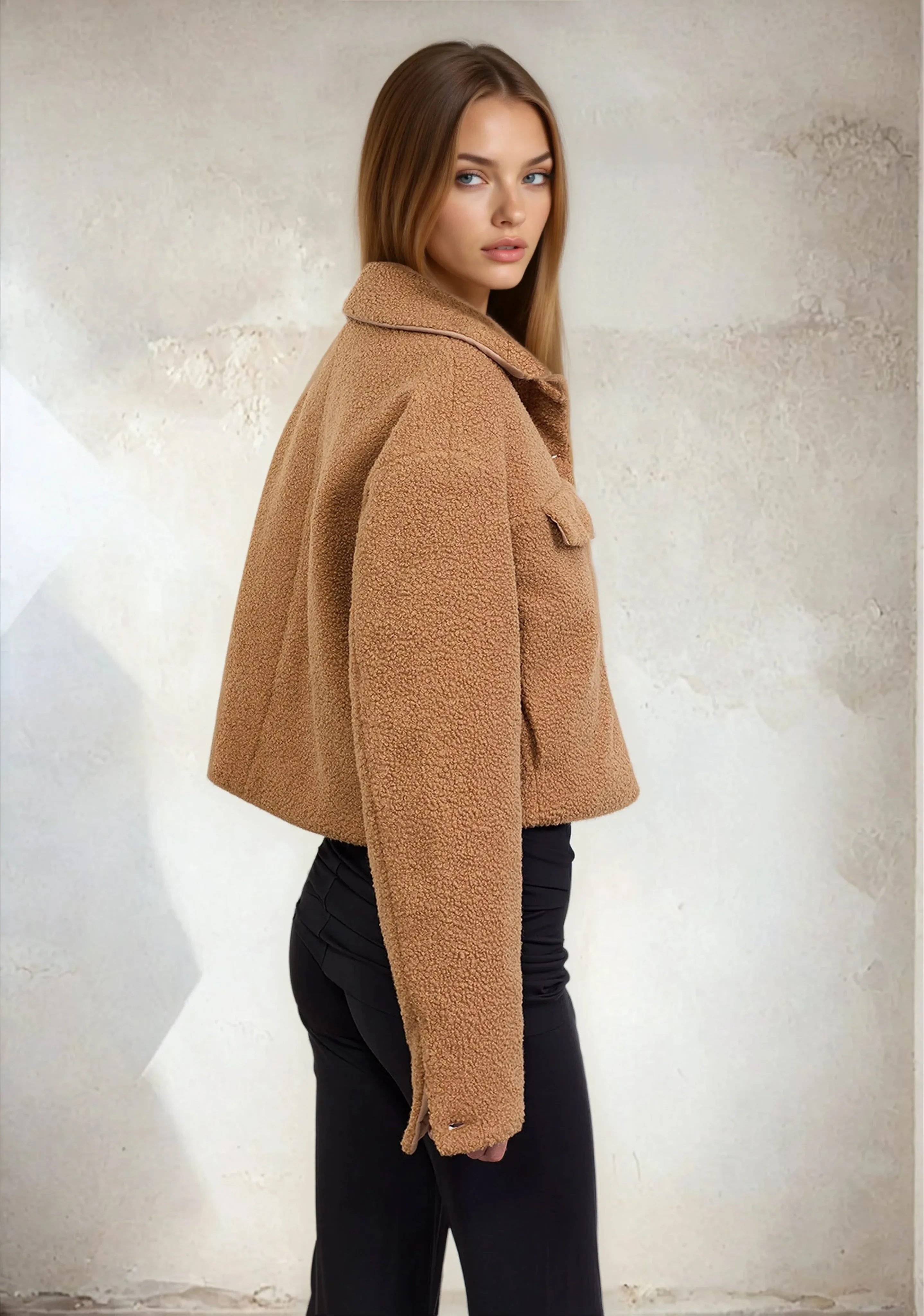 Teddy woman jacket F**K Beige W0105-BG sold by F**K Official product image thumbnail 2