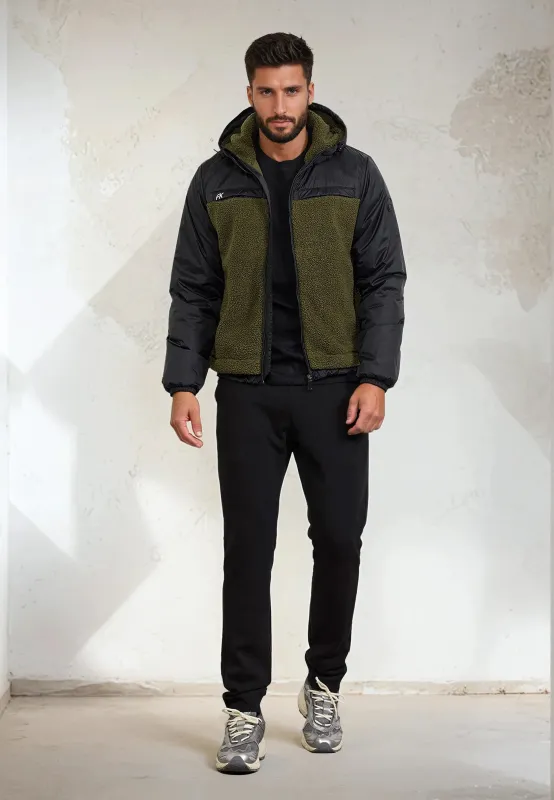 Padded jacket with men's hood F**K Military green M3200-Mg sold by F**K Official