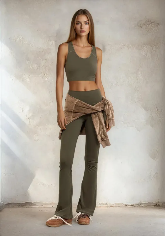 Woman sports top F**K Military green W0502-Mg sold by F**K Official