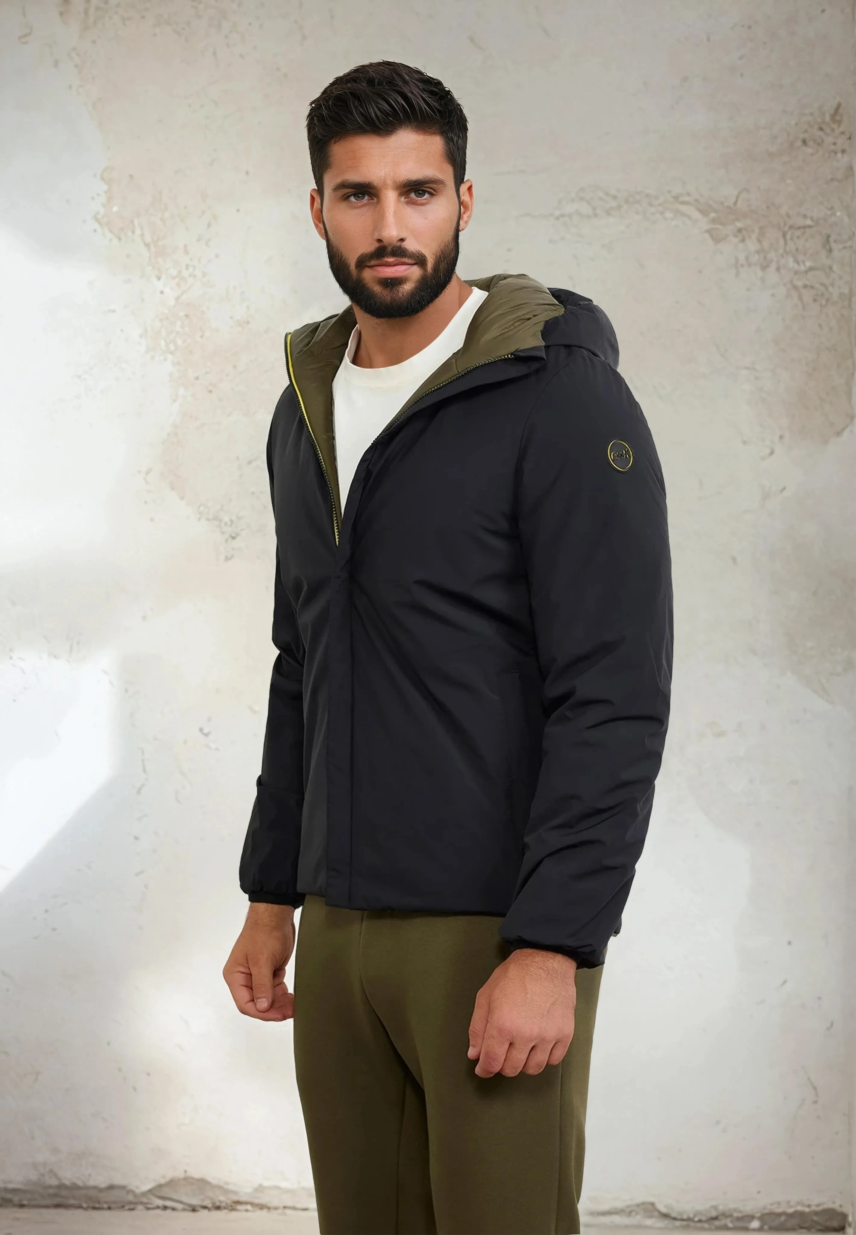 Padded jacket with men's hood F**K Black M3201-BK sold by F**K Official product image thumbnail 2